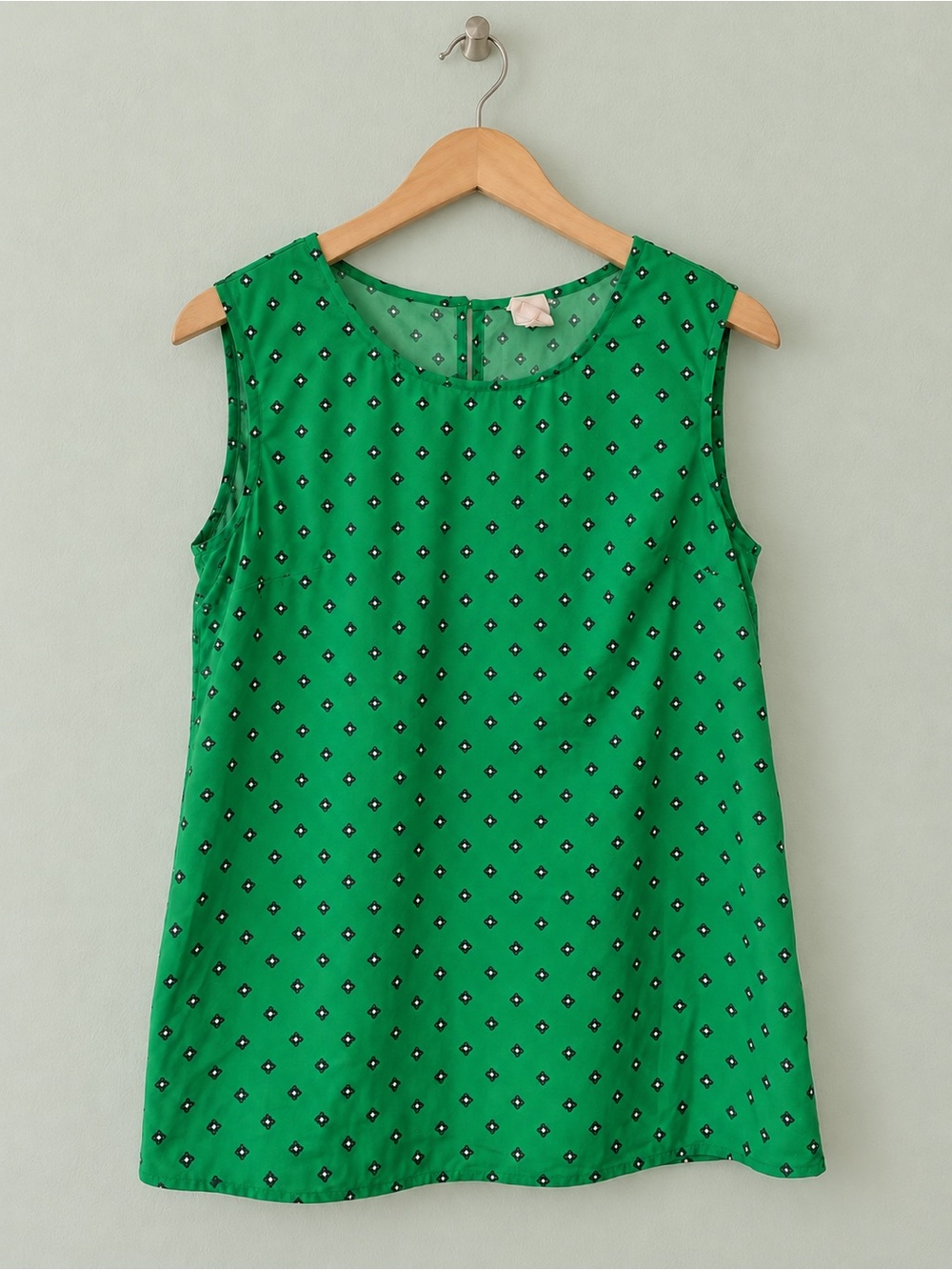 Merona Green Printed Sleeveless Blouse – Women’s Medium
